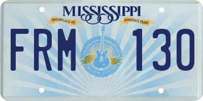 MS license plate FRM130