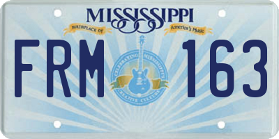 MS license plate FRM163