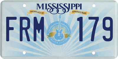 MS license plate FRM179