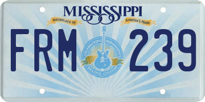 MS license plate FRM239