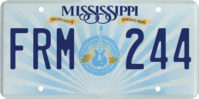 MS license plate FRM244