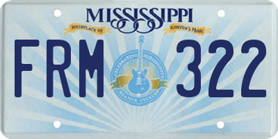 MS license plate FRM322