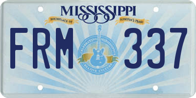 MS license plate FRM337