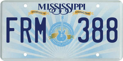 MS license plate FRM388
