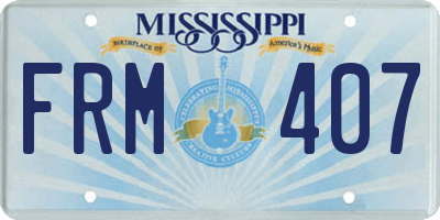 MS license plate FRM407