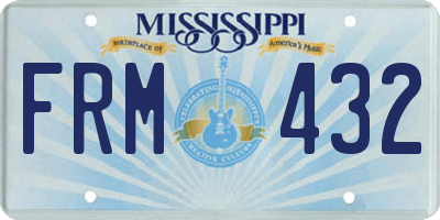 MS license plate FRM432