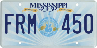 MS license plate FRM450