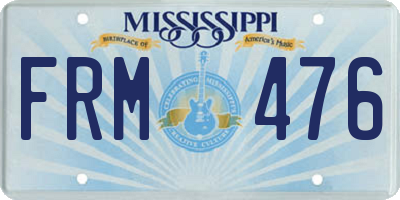 MS license plate FRM476