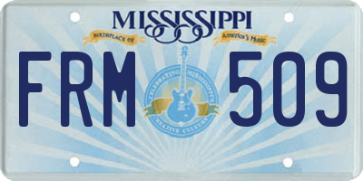 MS license plate FRM509