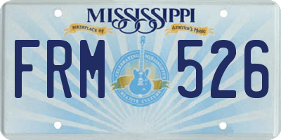 MS license plate FRM526