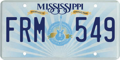 MS license plate FRM549