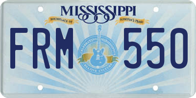 MS license plate FRM550