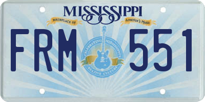 MS license plate FRM551