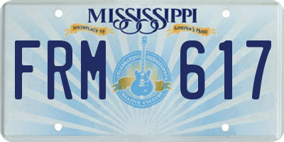 MS license plate FRM617