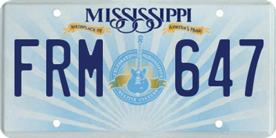 MS license plate FRM647
