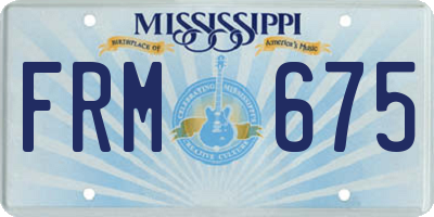 MS license plate FRM675