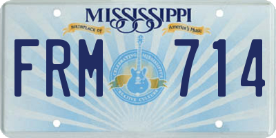 MS license plate FRM714