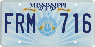 MS license plate FRM716