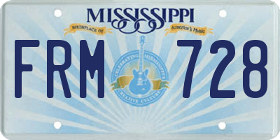 MS license plate FRM728
