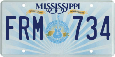 MS license plate FRM734
