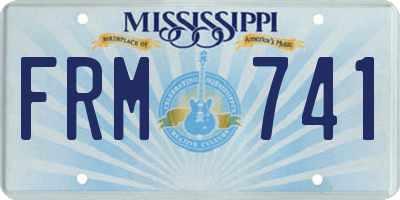 MS license plate FRM741