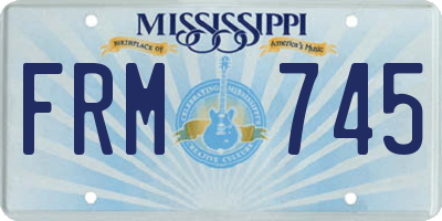 MS license plate FRM745