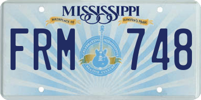 MS license plate FRM748