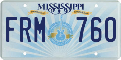 MS license plate FRM760