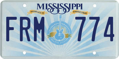 MS license plate FRM774