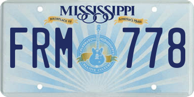 MS license plate FRM778