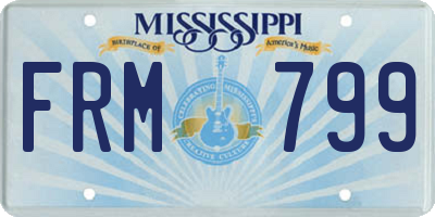 MS license plate FRM799