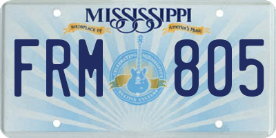 MS license plate FRM805