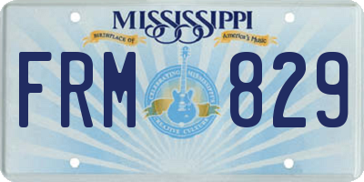 MS license plate FRM829