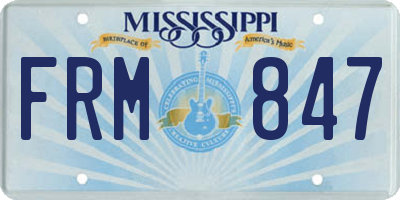 MS license plate FRM847