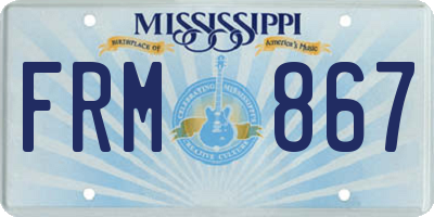 MS license plate FRM867