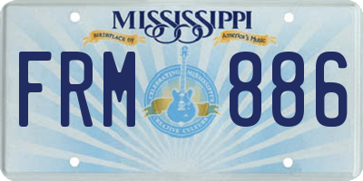 MS license plate FRM886