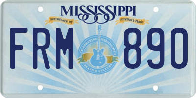 MS license plate FRM890