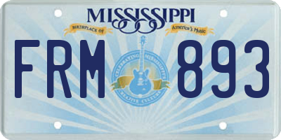 MS license plate FRM893