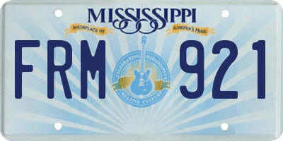 MS license plate FRM921