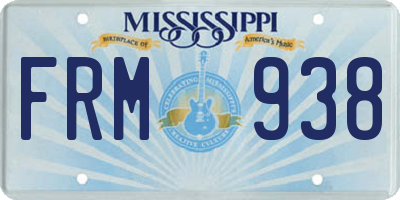MS license plate FRM938