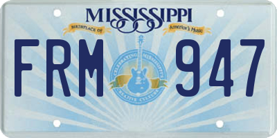 MS license plate FRM947
