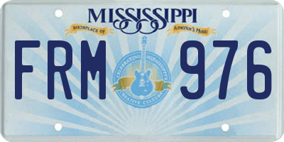 MS license plate FRM976