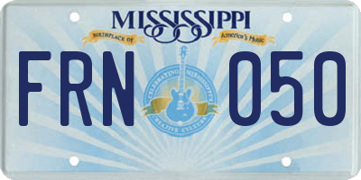 MS license plate FRN050