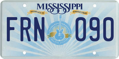 MS license plate FRN090
