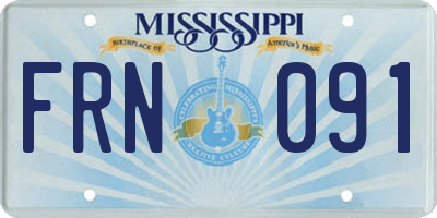 MS license plate FRN091