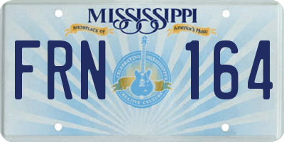 MS license plate FRN164