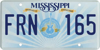 MS license plate FRN165