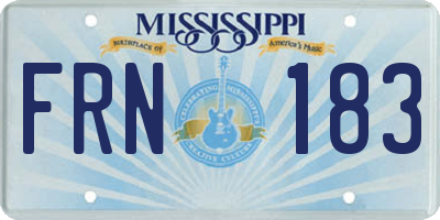 MS license plate FRN183