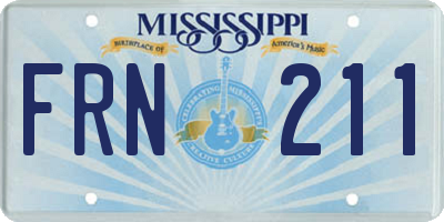 MS license plate FRN211