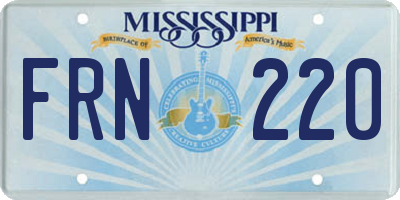 MS license plate FRN220